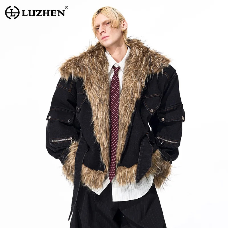 Winter Clothing Trends 2025 - เสื้อโค้ทพาร์กาฤดูหนาว LUZHEN แฟชั่นดีไซน์ต่อผ้าขนสัตว์เทียมแบบหนา อุ่นสบายสำหรับผู้ชาย รุ่นใหม่ปี 2025
