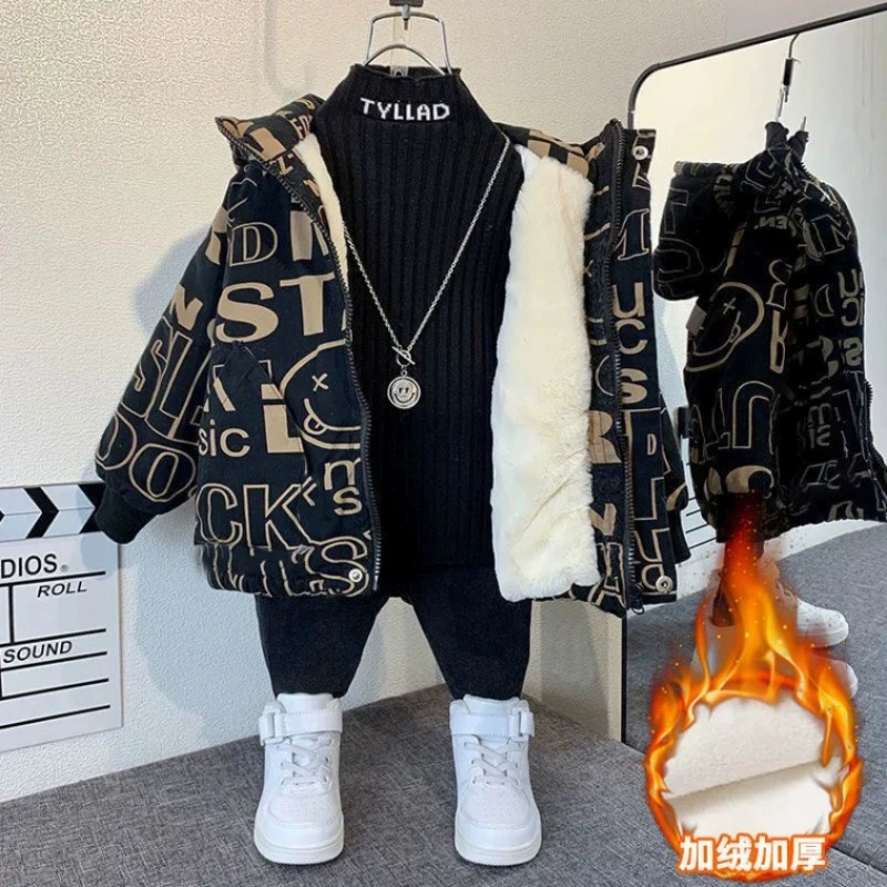 Winter Clothing Drawing For Kids - เสื้อโค้ทเด็กผู้ชาย แจ็คเก็ต โอเวอร์โค้ท ผ้าฝ้าย 2026 ลำลอง