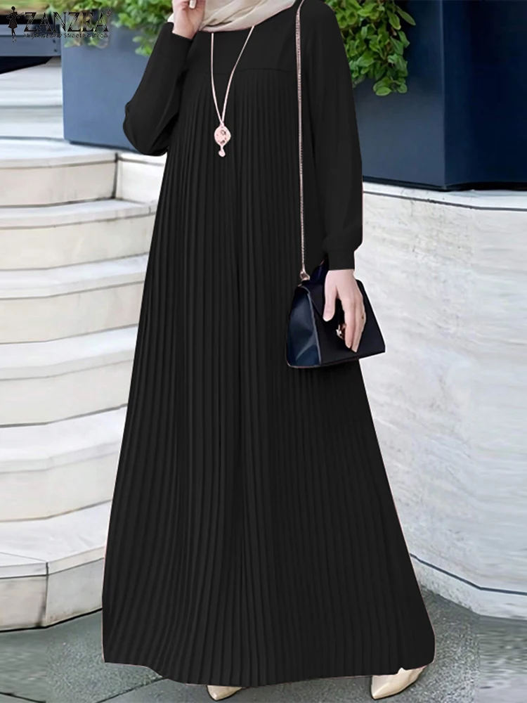 Winter Clothing Trends 2025 - 2025 ZANZEA มุสลิม Abaya Hijab ชุดผู้หญิงแขนยาวจีบ