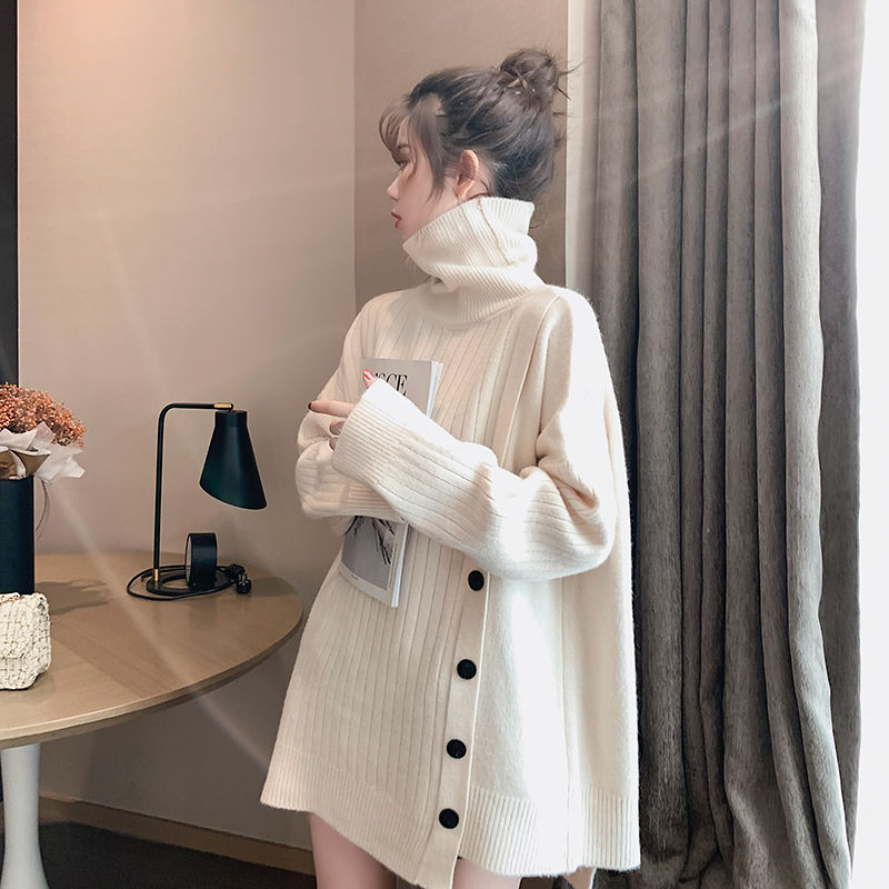 Winter Clothing Korean - ฤดูใบไม้ร่วงฤดูหนาวใหม่แฟชั่นคอกลางความยาวสไตล์ยาวเสื้อ \ \ \ \ \
