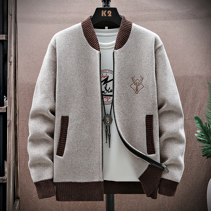 Winter Clothing Trends 2025 - เสื้อคาร์ดิแกนถักสำหรับผู้ชาย รุ่นปี 2025 เสื้อคลุมไหมพรมฤดูใบไม้ร่วงฤดูหนาว สไตล์เกาหลี ผ้าฟลีซอุ่นหนา
