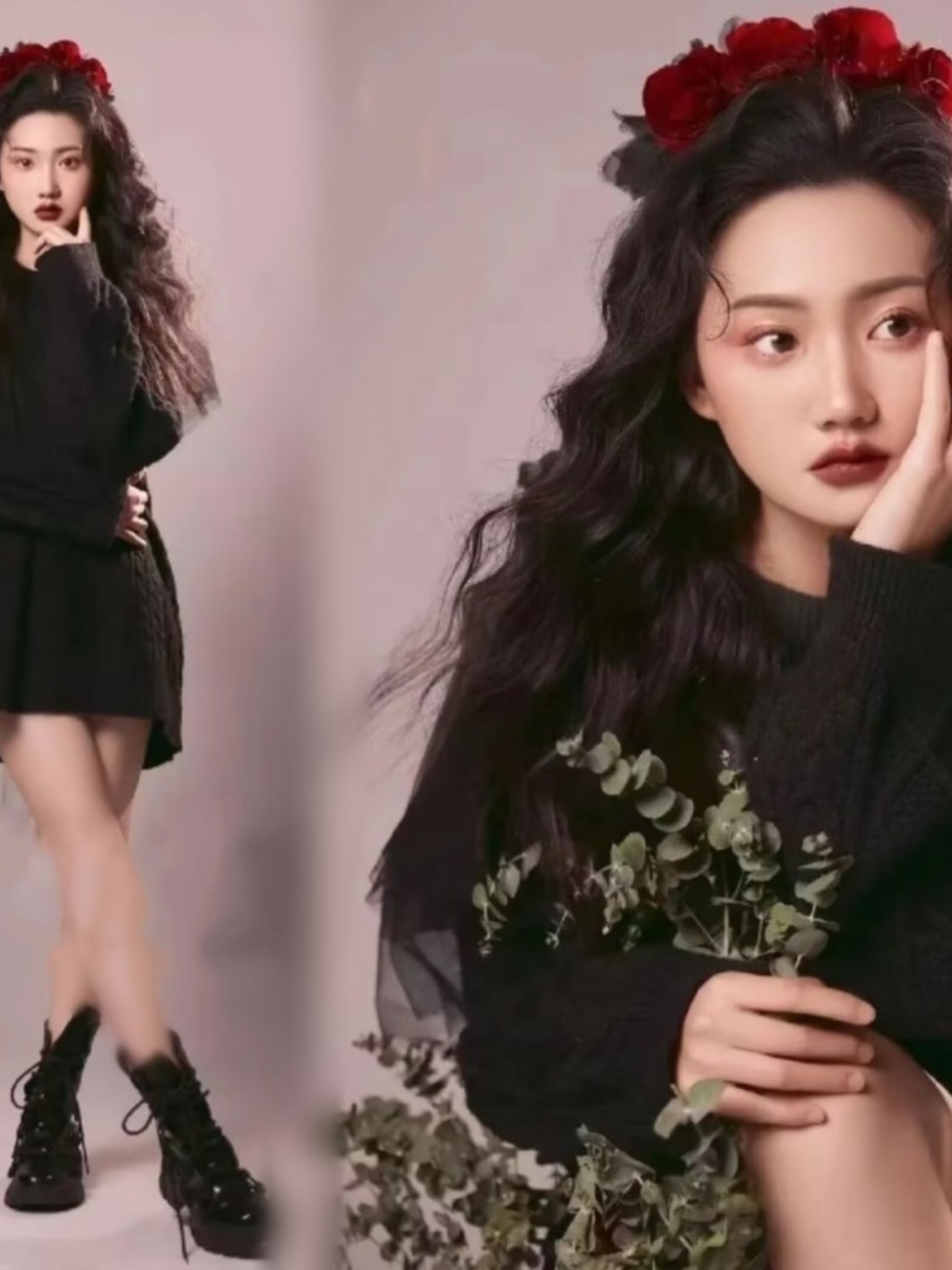 Winter Clothing Photo - เสื้อสเวตเตอร์สีดำแฟชั่นใหม่ ถ่ายภาพในสตูดิโอ ภาพถ่ายสาวศิลปะ เสื้อผ้าฤดูหนาว บรรยากาศสบายๆ ธีมเก๋ไก๋