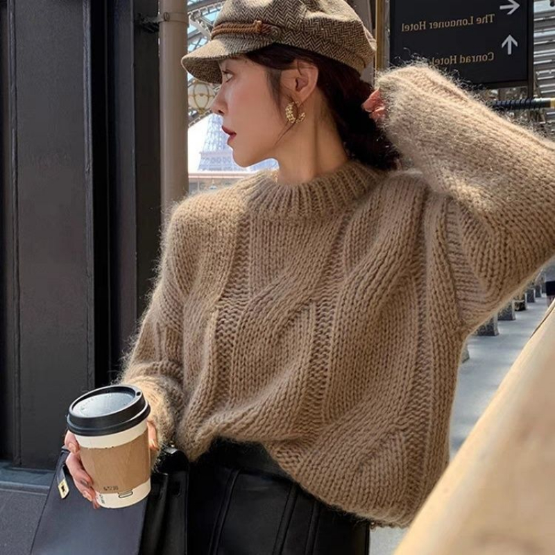 ฤดูใบไม้ร่วงฤดูหนาว Slouchy สไ - Winter Clothing Korean บทวิจารณ์และราคา